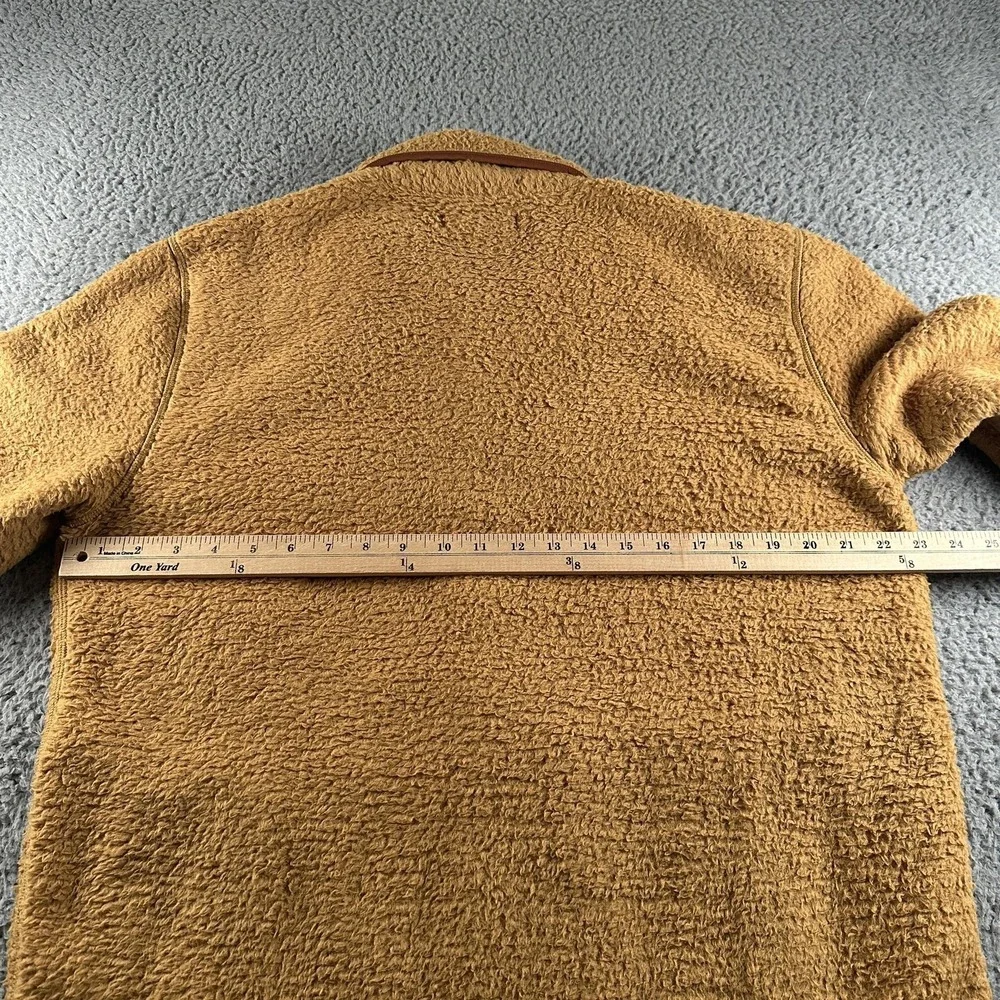 Outerknown Skyline Sherpa Fleece Shirt Jacket Mens L Brown Snap Front Shacket